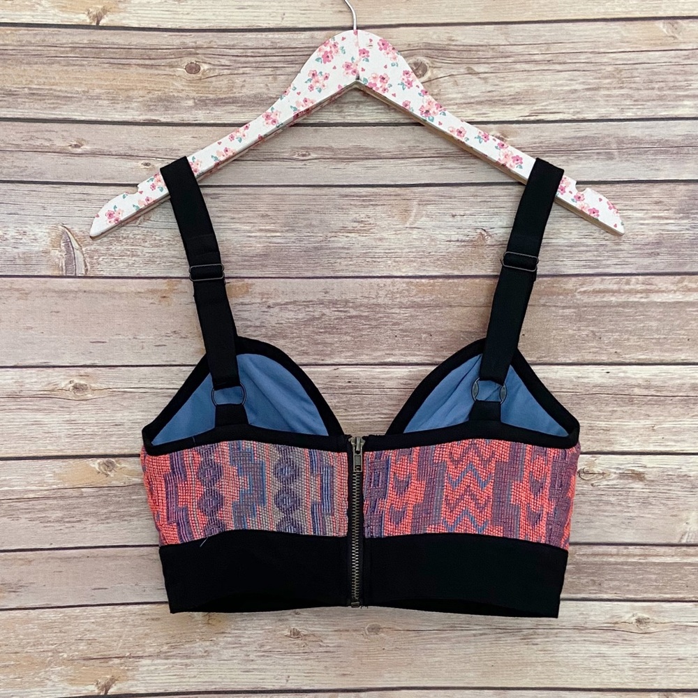 Tobi Open Front Aztec Geometric Print Crop Tank - image 7